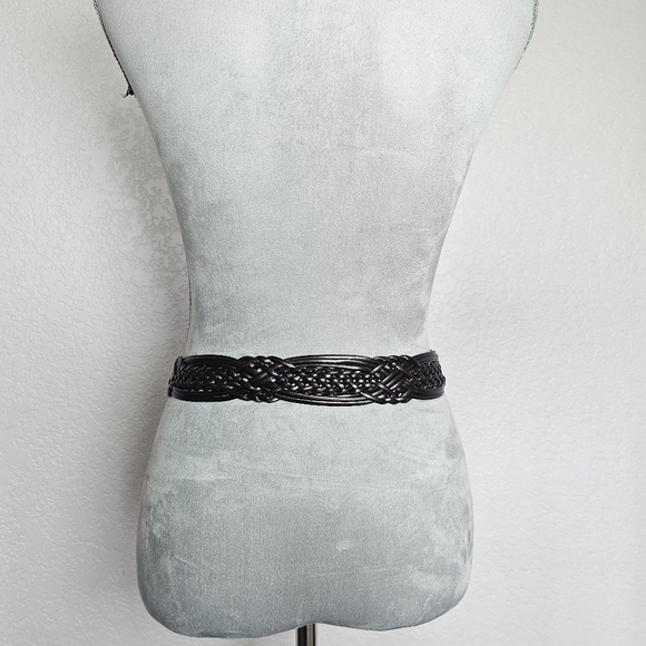 Coldwater Creek Leather Weave Drop Waist Hung Belt - Picture 3 of 7